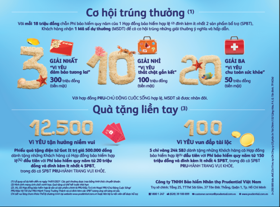 Prudential triển khai chiến dịch Khi tình yêu đủ lớn và chương trình khuyến mại Trao nhiều vì yêu thương