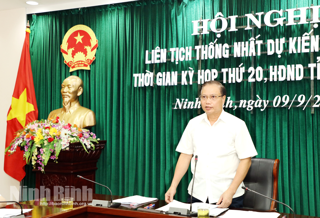 Hội nghị liên tịch thống nhất dự kiến nội dung thời gian Kỳ họp thứ 20 HĐND tỉnh khóa XIV