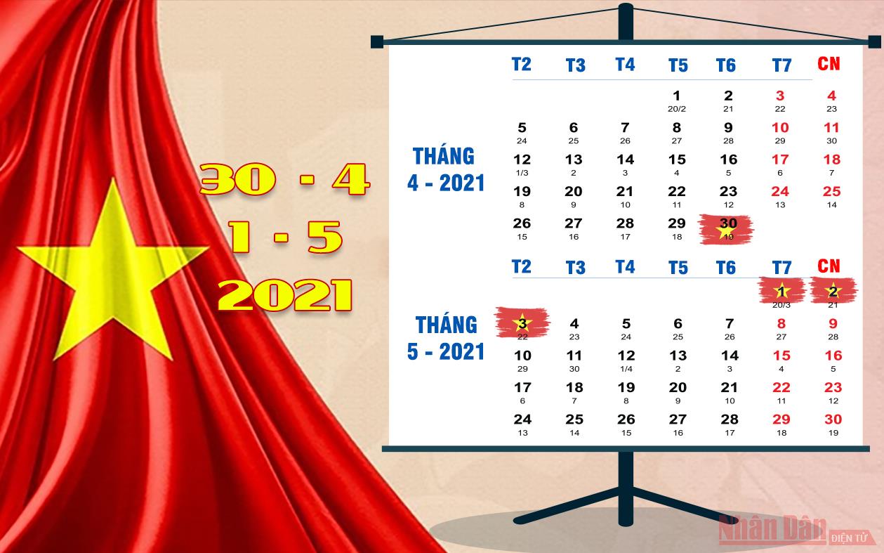Infographic Các ngày nghỉ lễ Tết trong năm 2021
