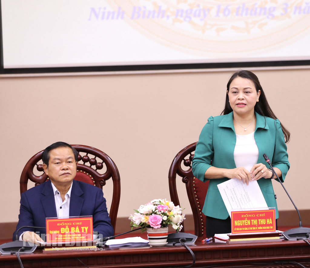 Đoàn kiểm tra giám sát của Quốc hội làm việc tại Ninh Bình