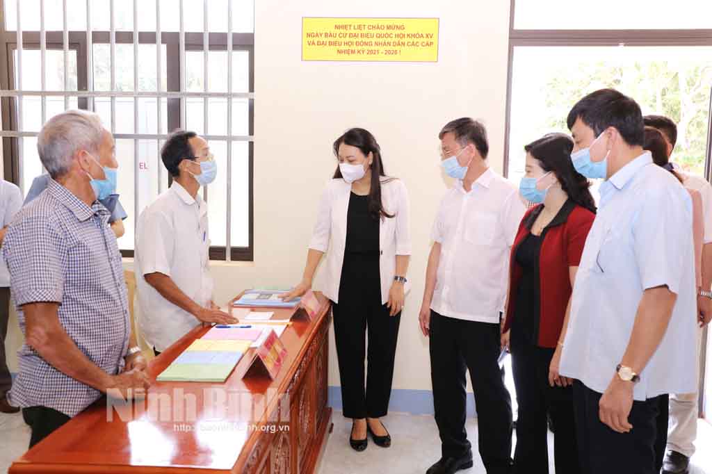 Đồng chí Bí thư Tỉnh ủy kiểm tra công tác chuẩn bị bầu cử tại Nho Quan Gia Viễn