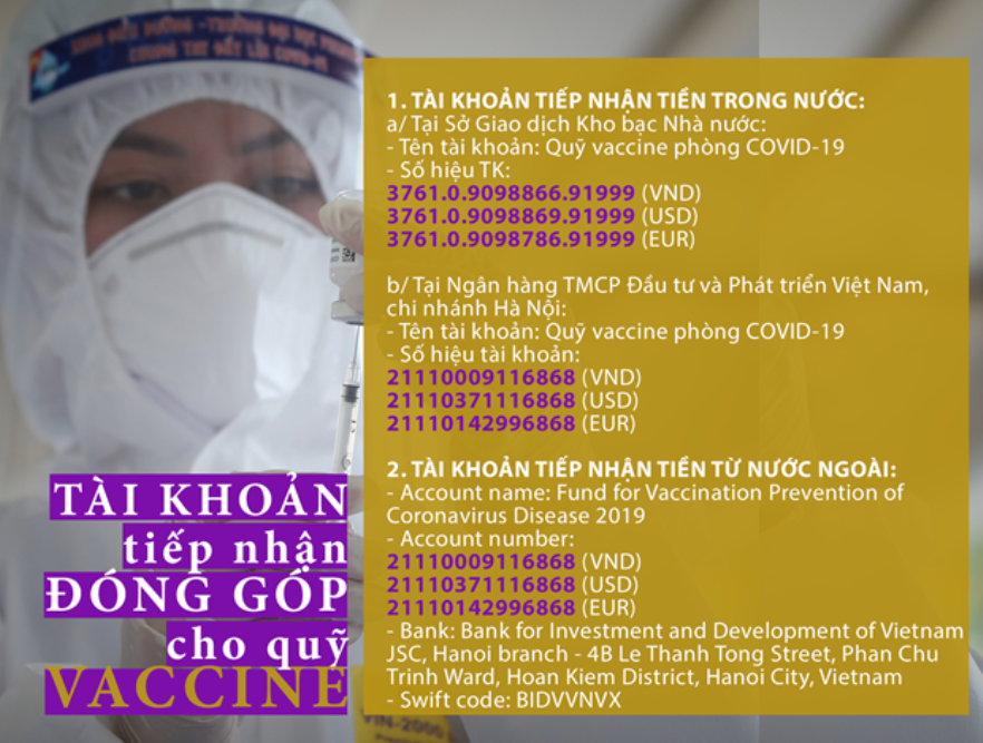 Ủng hộ Quỹ vaccine Góp thêm nguồn lực đẩy lùi dịch bệnh COVID19
