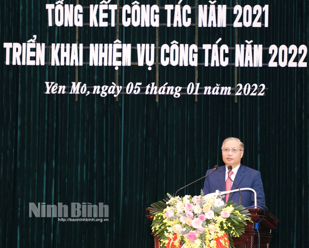 Huyện ủy Yên Mô tổng kết công tác lãnh đạo chỉ đạo thực hiện nhiệm vụ năm 2021