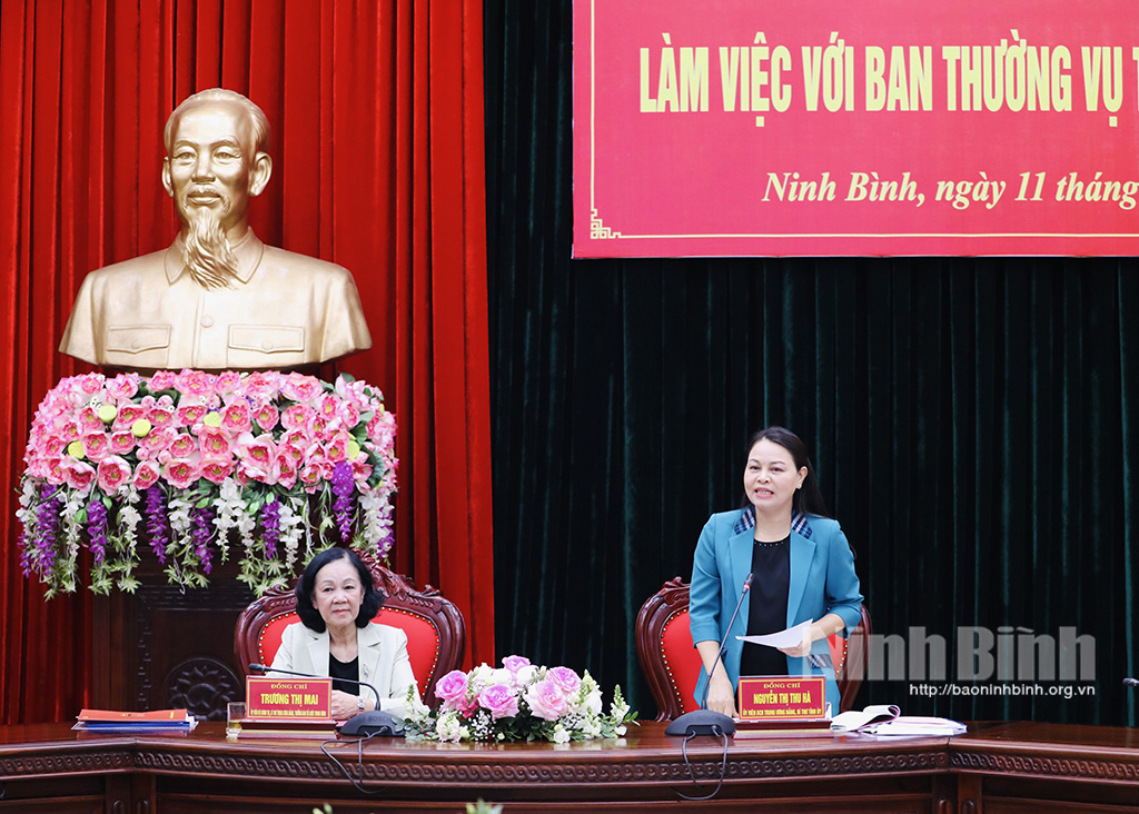 Đoàn công tác của Ban Tổ chức Trung ương làm việc với Ban Thường vụ Tỉnh ủy