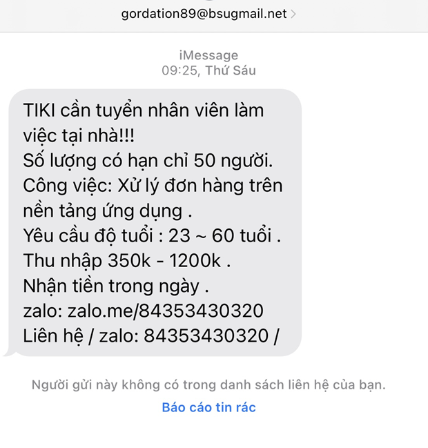 Bùng nổ nạn giả mạo thương mại điện tử để lừa đảo tuyển dụng
