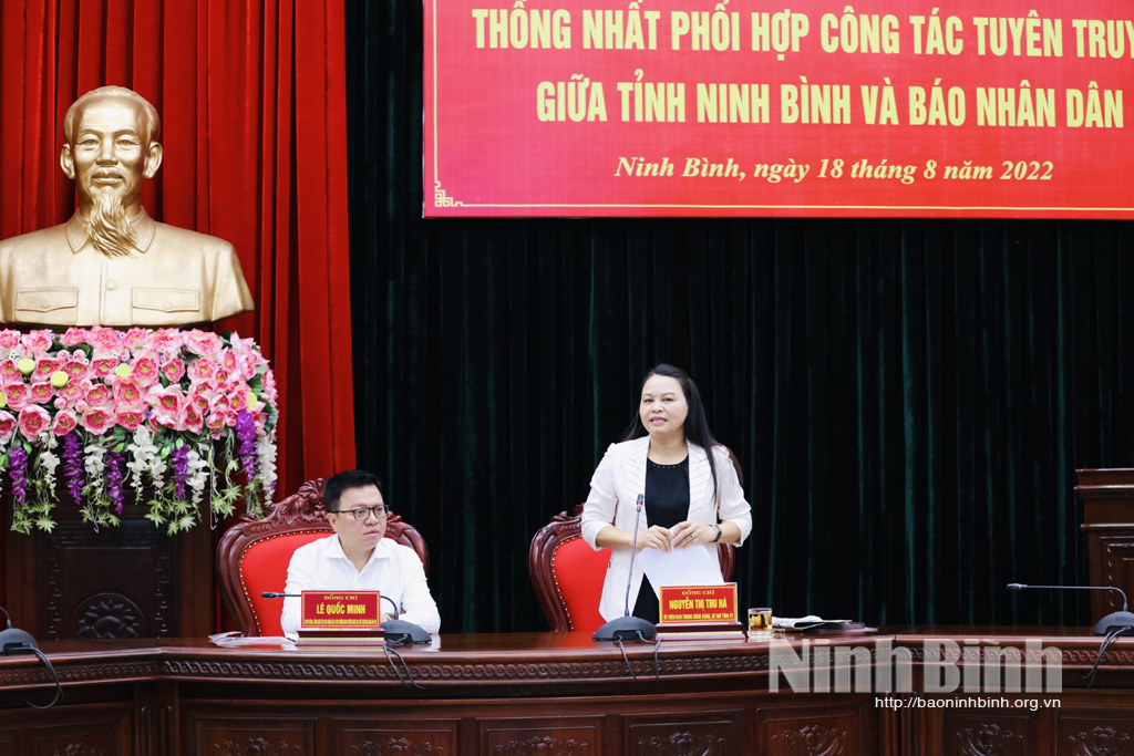 Tỉnh Ninh Bình và Báo Nhân dân thống nhất phối hợp công tác tuyên truyền