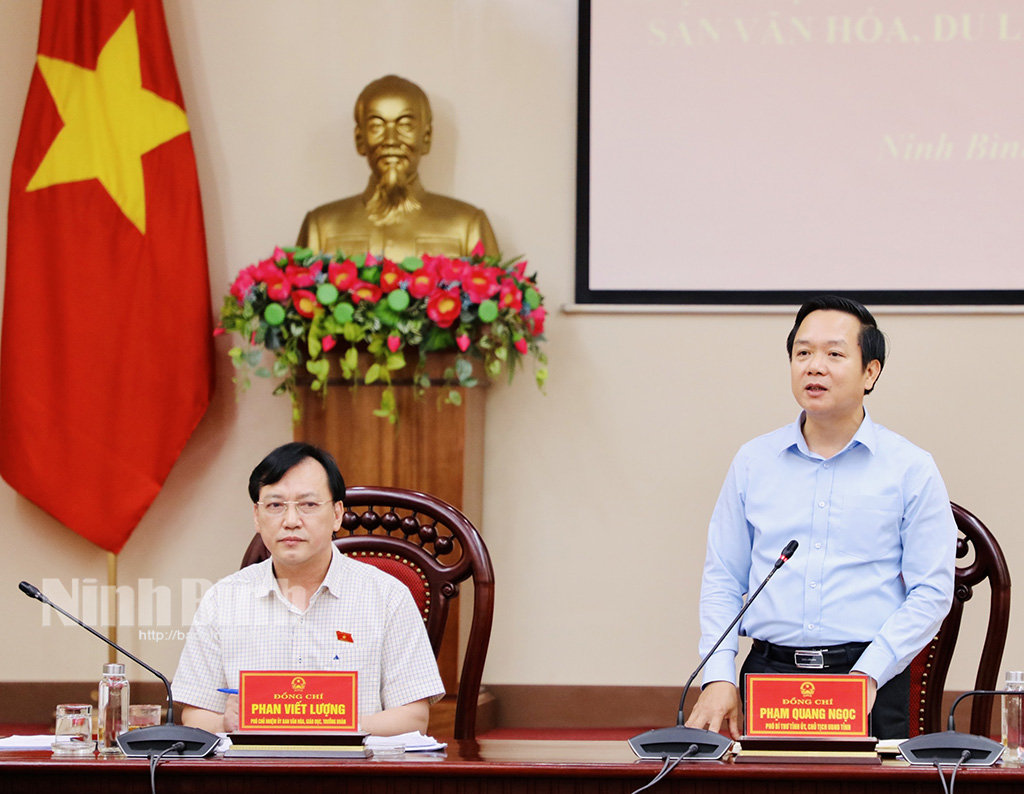 Đoàn khảo sát Ủy ban Văn hóa Giáo dục của Quốc hội làm việc với UBND tỉnh Ninh Bình