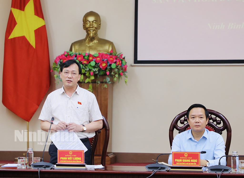 Đoàn khảo sát Ủy ban Văn hóa Giáo dục của Quốc hội làm việc với UBND tỉnh Ninh Bình