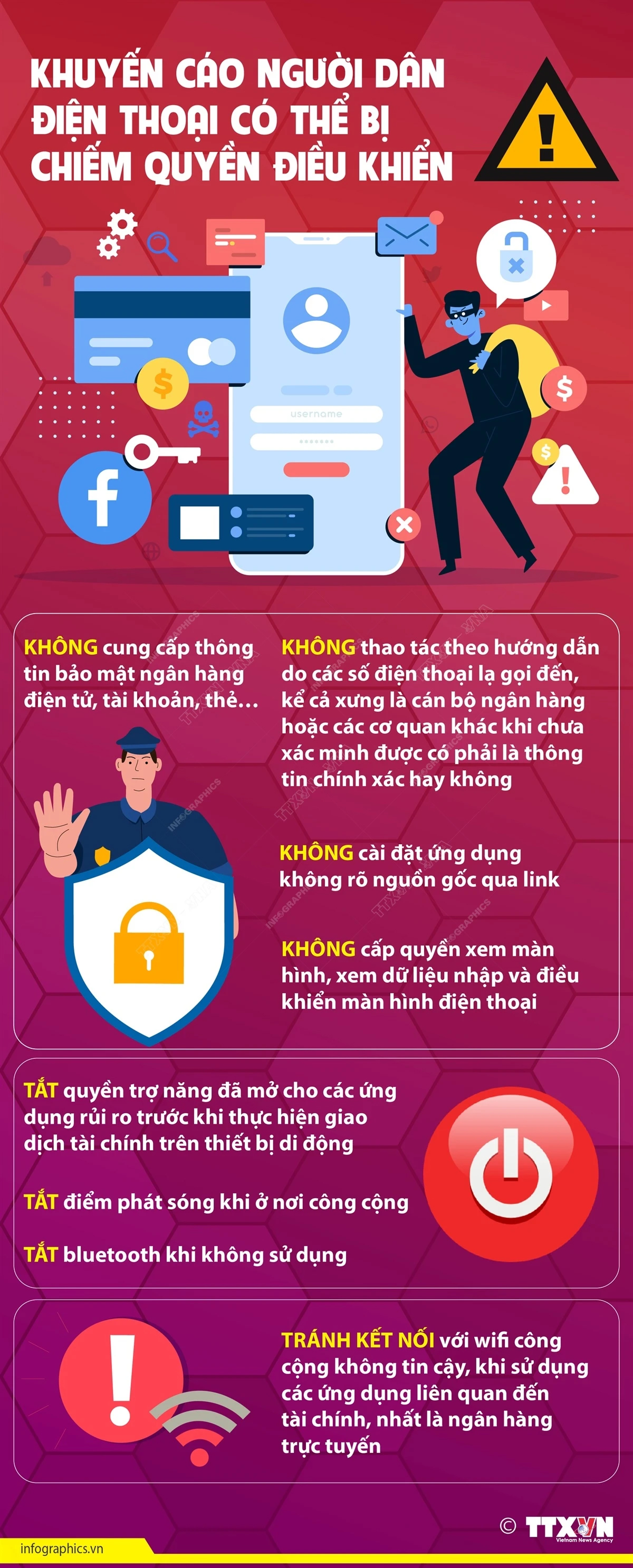 Infographics Người dân cần cảnh giác tránh để điện thoại bị chiếm quyền sử dụng