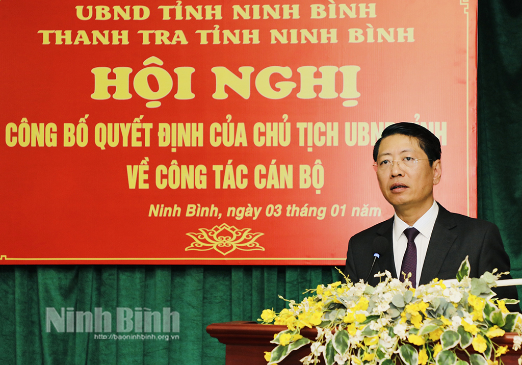 Công bố quyết định bổ nhiệm Phó Chánh Thanh tra tỉnh