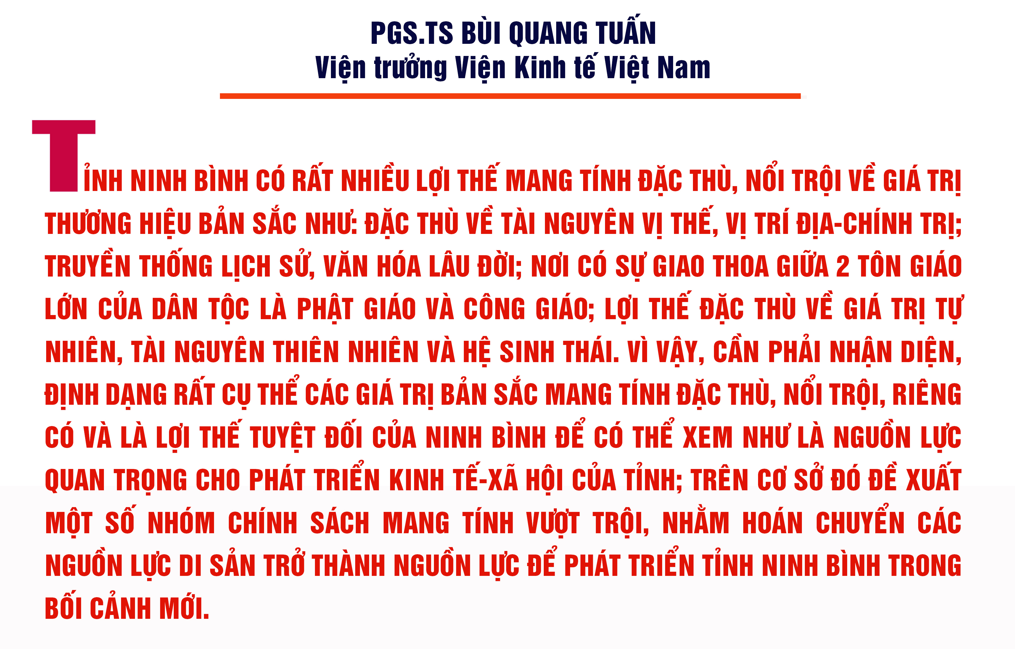 Emagazine Cần có chính sách đặc thù vượt trội nhằm hoán chuyển các nguồn lực di sản trở thành động lực để phát triển tỉnh Ninh Bình trong bối cảnh mới
