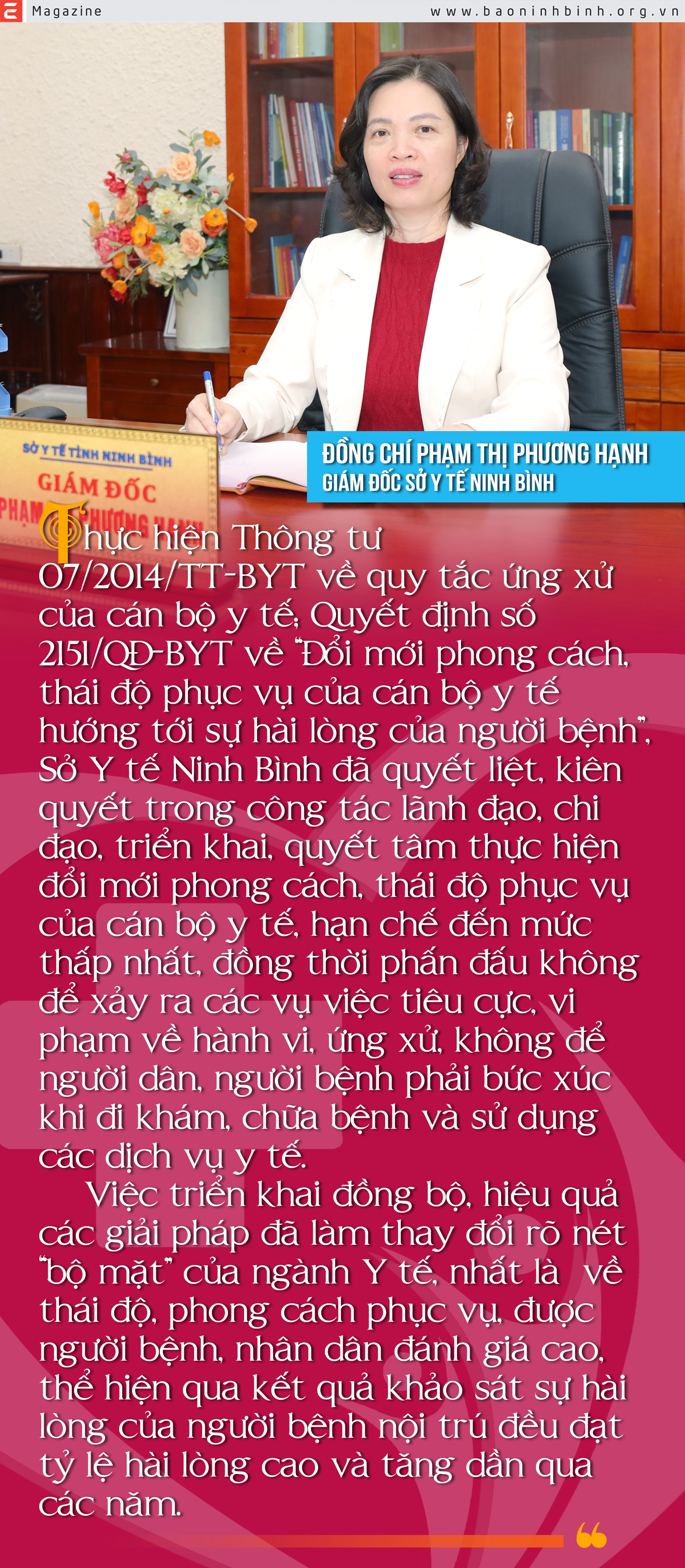 Emagazine Ngành Y tế Ninh Bình nhiều giải pháp hướng tới sự hài lòng của người bệnh