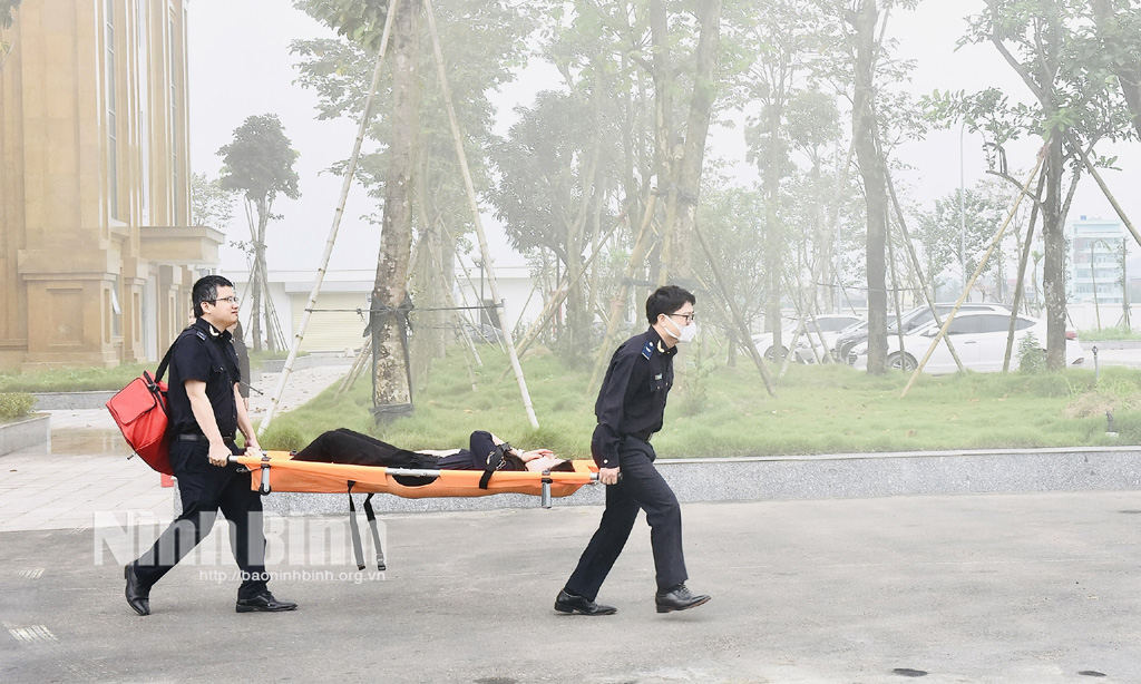 Cục Hải quan Hà Nam Ninh diễn tập phương án chữa cháy và cứu nạn cứu hộ