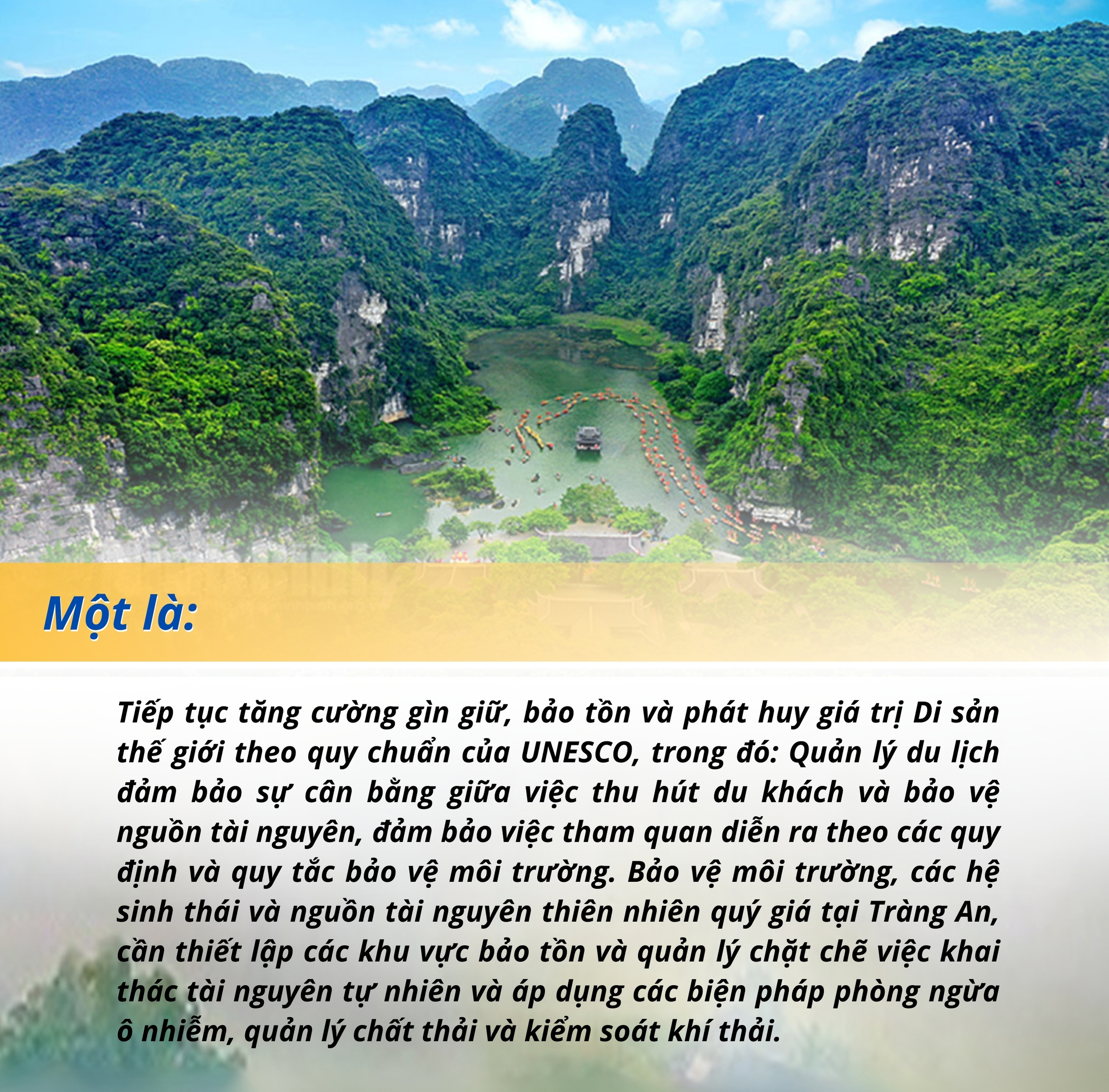 Emagazine Quần thể danh thắng Tràng An Hội tụ giá trị di sản của nhân loại điển hình gắn kết giữa bảo tồn và phát triển bền vững