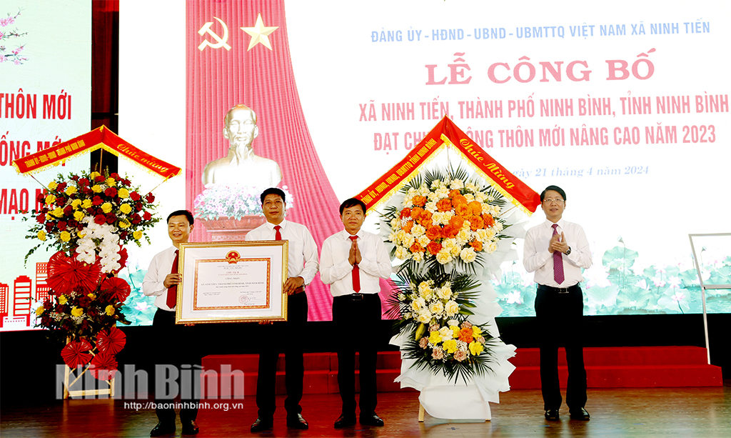Lễ công bố xã Ninh Tiến đạt chuẩn nông thôn mới nâng cao năm 2023