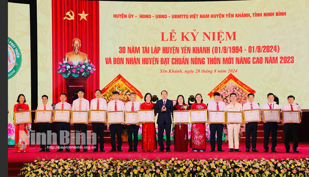 Yên Khánh kỷ niệm 30 năm tái lập huyện và đón nhận huyện đạt chuẩn nông thôn mới nâng cao năm 2023