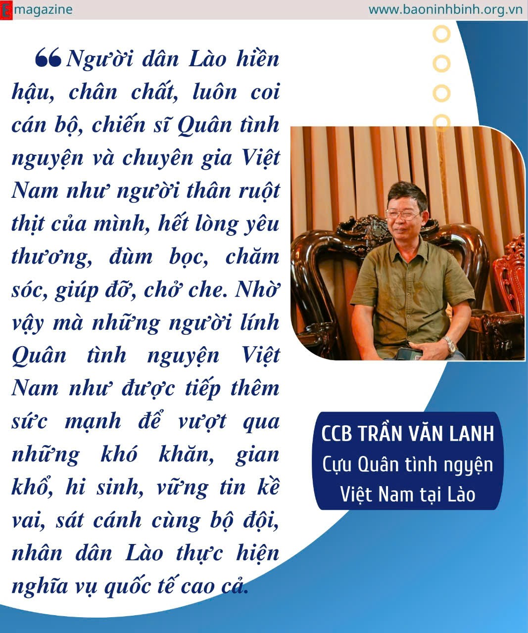 Emagazine Ninh BìnhDấu son trong bản hùng ca ViệtLào Kỳ 1