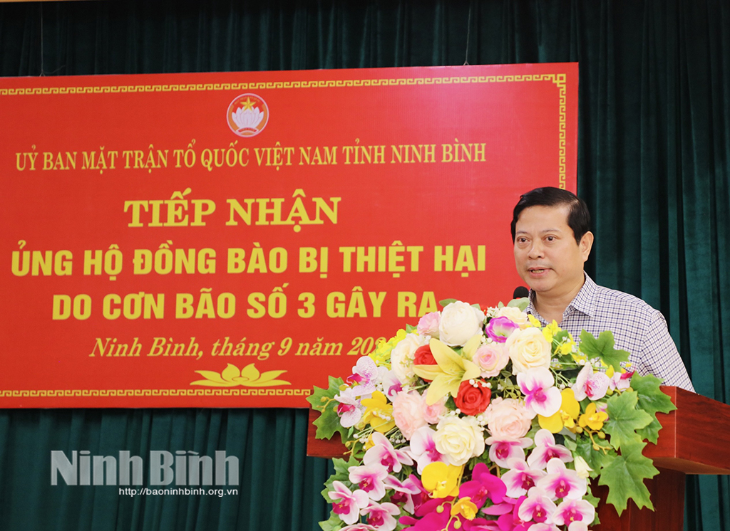 Ủy ban MTTQ Việt Nam tỉnh tiếp nhận ủng hộ đồng bào bị thiệt hại do cơn bão số 3 gây ra