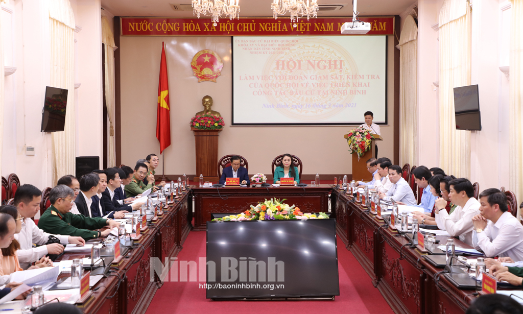 Đoàn kiểm tra, giám sát của Quốc hội làm việc tại Ninh Bình