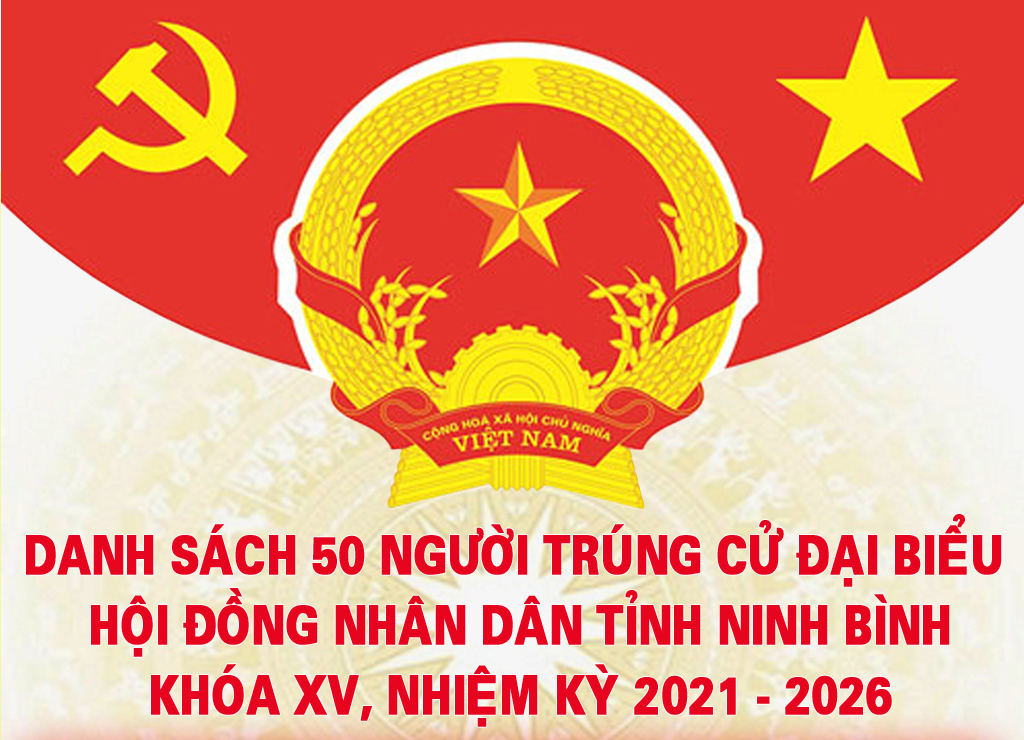 [Infographics] Danh sách 50 người trúng cử đại biểu HĐND tỉnh Ninh Bình khóa XV, nhiệm kỳ 2021 - 2026