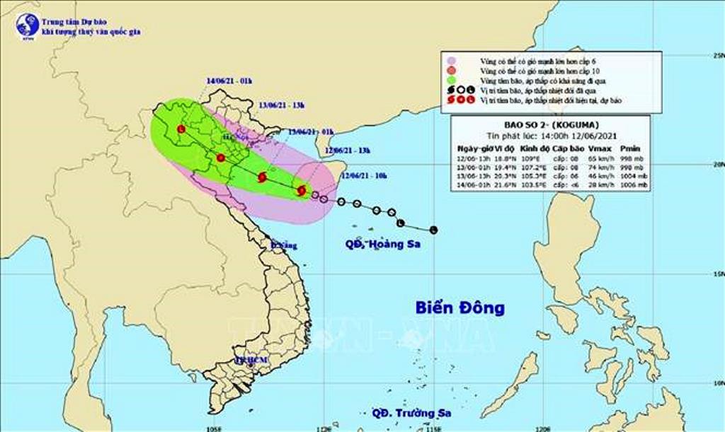 Bão số 2 vào Vịnh Bắc Bộ, gió giật cấp 9-10