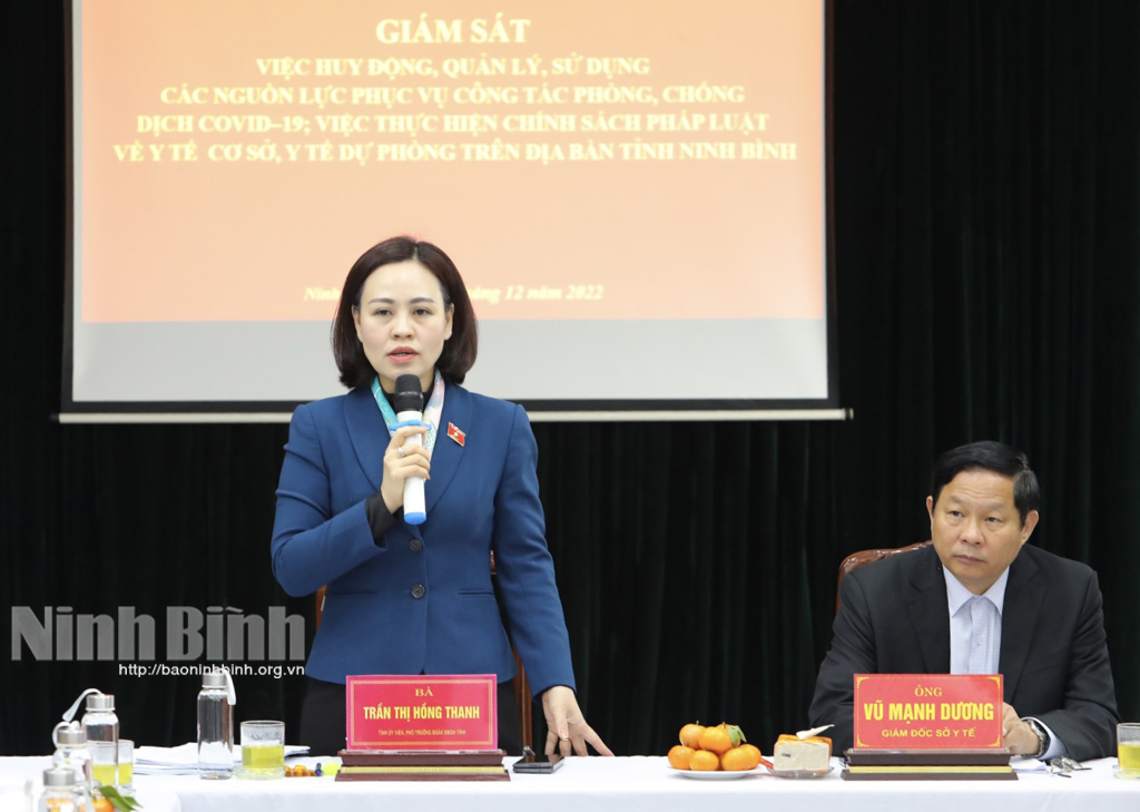 Đoàn đại biểu Quốc hội tỉnh giám sát chuyên đề tại Sở Y tế