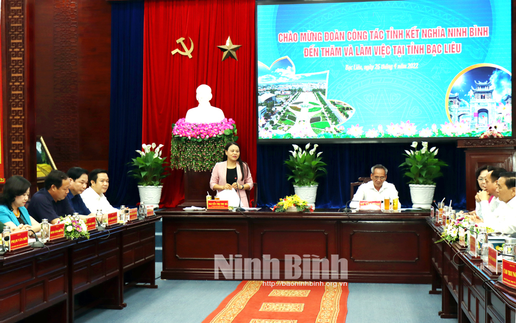 Đoàn công tác của tỉnh Ninh Bình trao đổi hợp tác phát triển với tỉnh Bạc Liêu