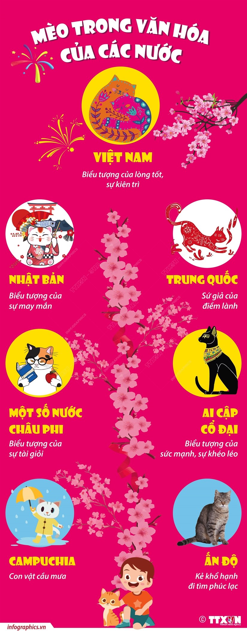 [Infographics] Mèo trong văn hóa của các nước trên thế giới