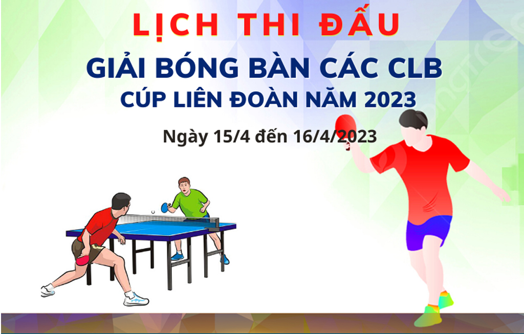 [Infographic] Lịch thi đấu Giải bóng bàn các CLB Cúp Liên đoàn năm 2023