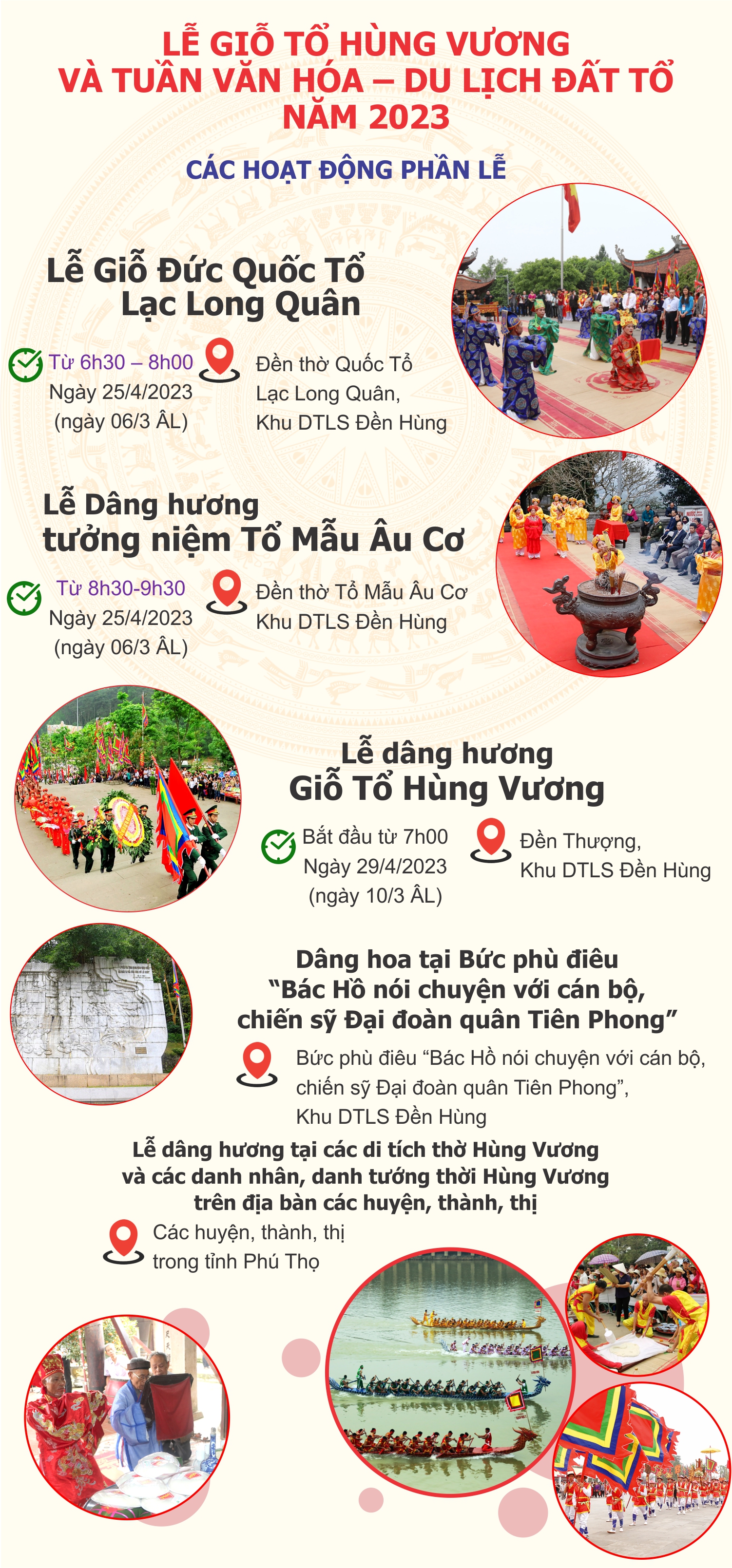 [Infographics] Lễ Giỗ Tổ Hùng Vương và Tuần Văn hóa- Du lịch Đất Tổ năm 2023