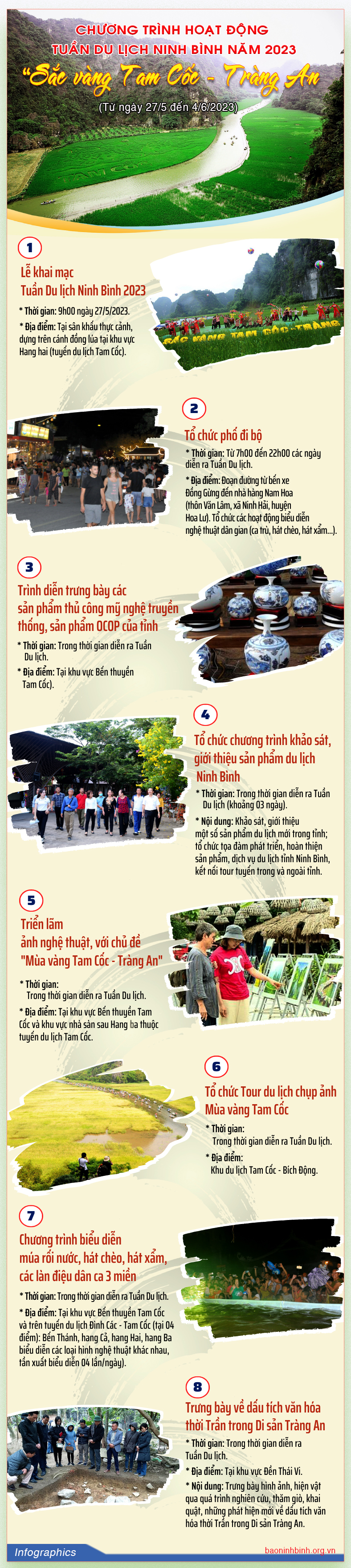 [Infographics] Chương trình hoạt động Tuần Du lịch Ninh Bình năm 2023