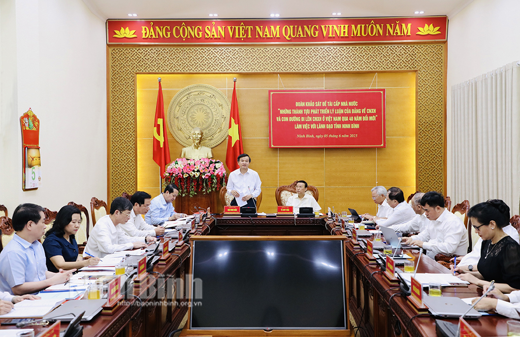 Lãnh đạo tỉnh tiếp và làm việc với Đoàn khảo sát đề tài cấp Nhà nước