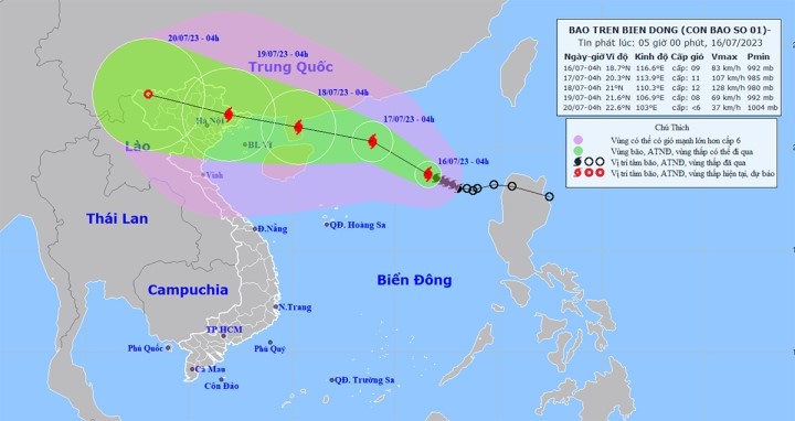 Bão số 1 tăng cấp và còn mạnh thêm, dự báo hướng về miền Bắc nước ta