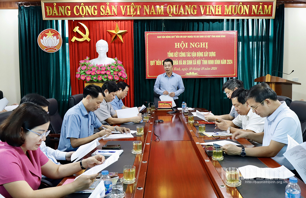 Tổng kết công tác vận động xây dựng Quỹ "Đền ơn đáp nghĩa và an sinh xã hội" tỉnh năm 2024