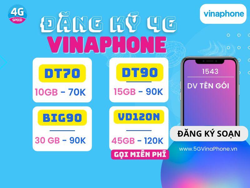 Các gói cước 4G VinaPhone tháng, ngày giá rẻ chỉ từ 5.000đ