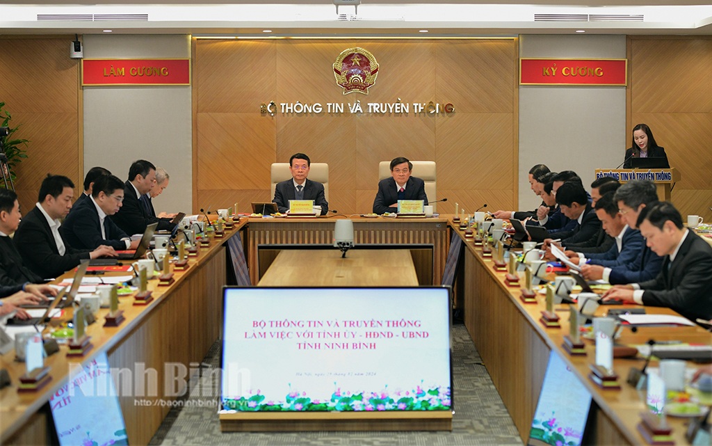 Đoàn công tác của tỉnh Ninh Bình làm việc với Bộ Thông tin và Truyền thông