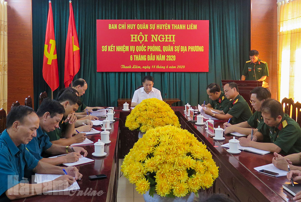 Ban CHQS huyện Thanh Liêm sơ kết thực hiện nhiệm vụ QS-QPĐP