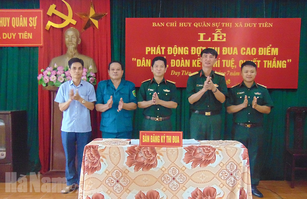 Ban CHQS thị xã Duy Tiên phát động đợt thi đua cao điểm
