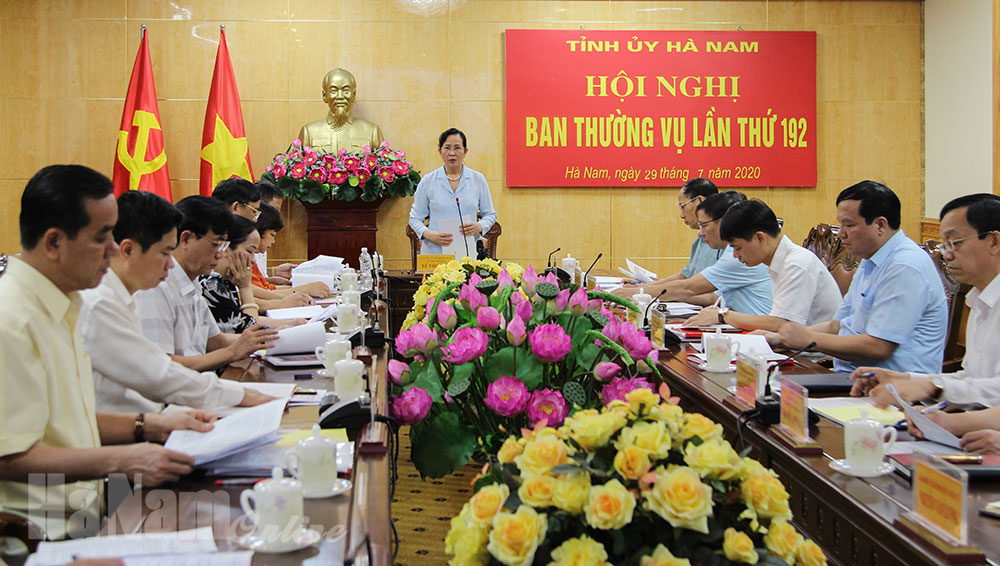 BTV Tỉnh ủy nghe báo cáo công tác chuẩn bị các điều kiện tổ chức Đại hội đại biểu Đảng bộ tỉnh lần thứ XX