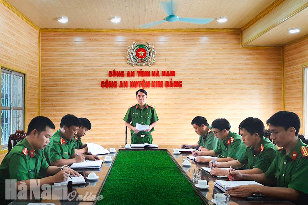 Công an Kim Bảng tăng cường bảo đảm ANTT phục vụ Đại hội Đảng các cấp