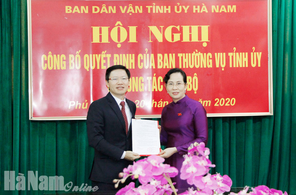 BTV Tỉnh ủy điều động, phân công đồng chí Đinh Văn An giữ chức Trưởng ban Dân vận Tỉnh ủy, đồng chí Nguyễn Đức Toàn giữ chức Bí thư Thành ủy Phủ Lý