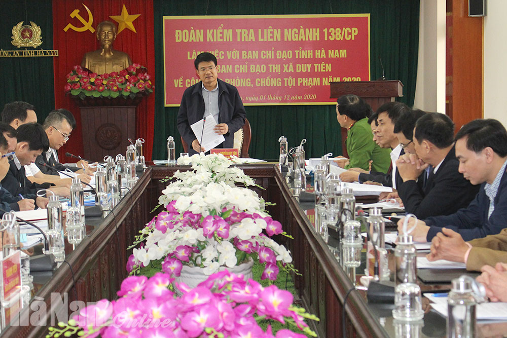 Đoàn kiểm tra liên ngành BCĐ 138 của Chính phủ làm việc với BCĐ 138 tỉnh