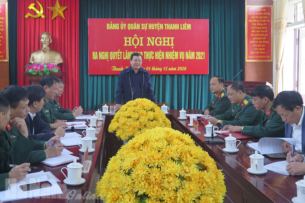 ĐUQS huyện Thanh Liêm ra nghị quyết lãnh đạo nhiệm vụ năm 2021