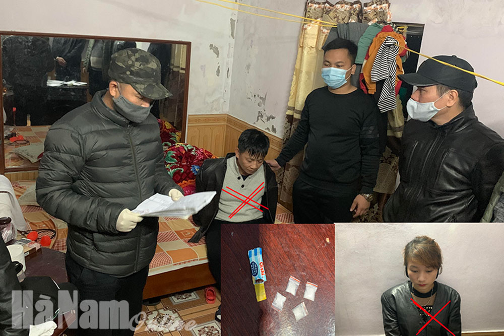 Bắt quả tang 02 đối tượng mua bán trái phép ma túy tại nhà nghỉ Bình An, xã Liêm Phong