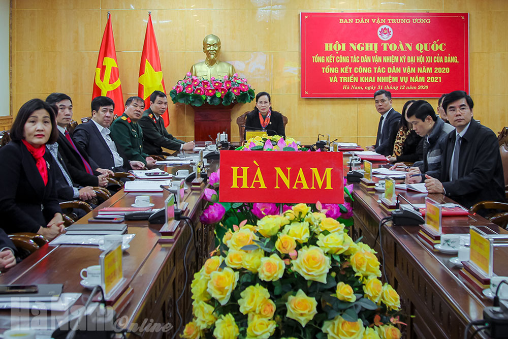 Hội nghị trực tuyến tổng kết công tác dân vận nhiệm kỳ Đại hội XII của Đảng, triển khai nhiệm vụ dân vận năm 2021