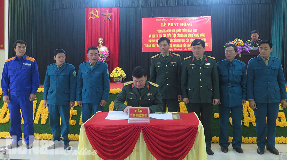 Ban CHQS thành phố Phủ Lý phát động phong trào thi đua Quyết thắng