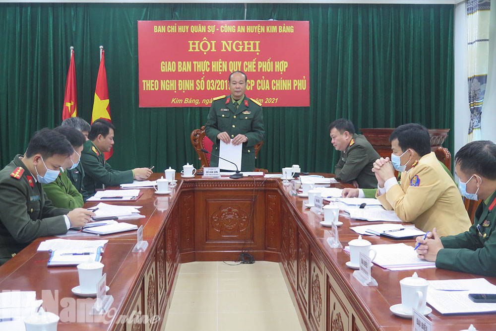 Kim Bảng đánh giá công tác phối hợp giữa công an - quân sự