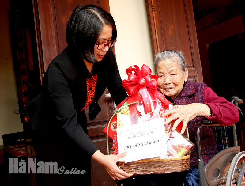 Lãnh đạo Sở Kế hoạch & Đầu tư chúc tết Mẹ Việt Nam anh hùng Vũ Thị Đam