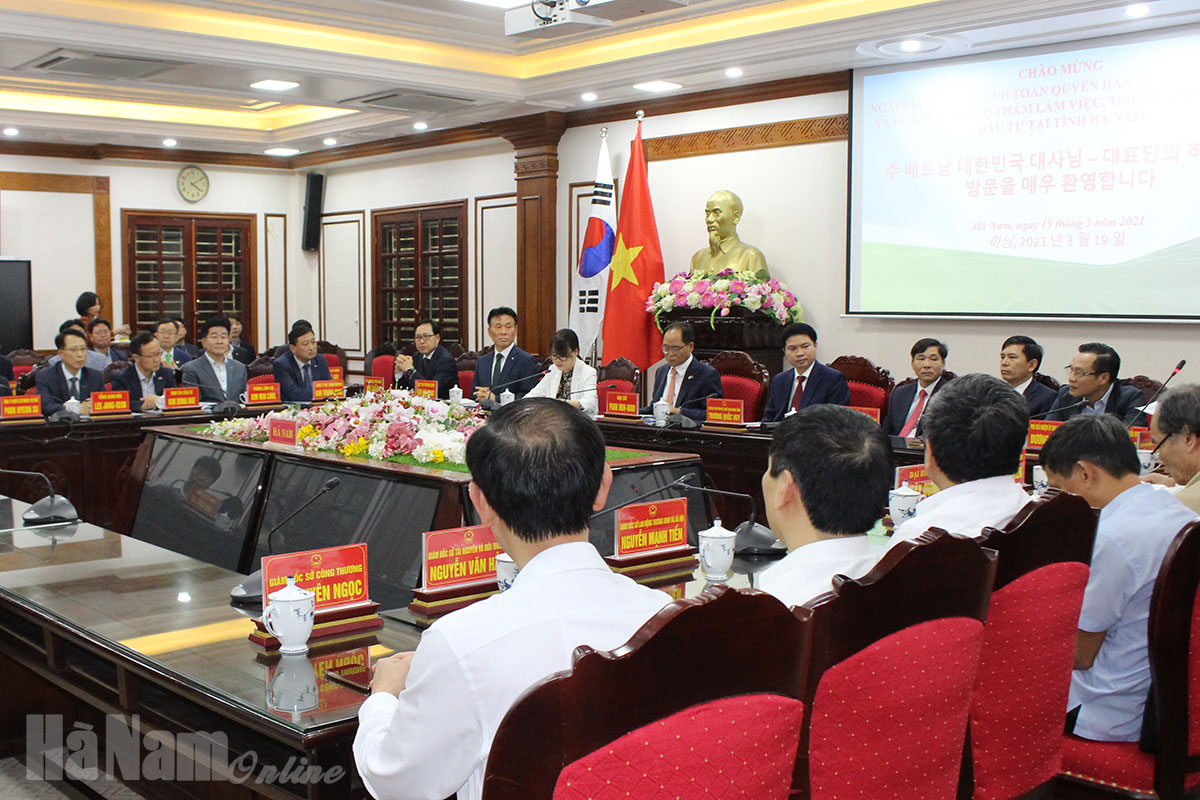 Lãnh đạo UBND tỉnh làm việc với Đại sứ đặc mệnh toàn quyền Hàn Quốc tại Việt Nam