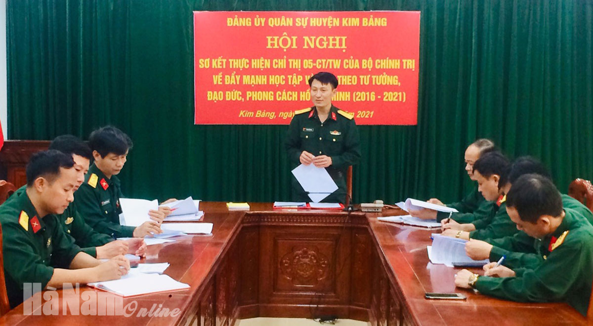 Đảng ủy Quân sự Kim Bảng sơ kết 5 năm thực hiện Chỉ thị 05 của Bộ Chính trị